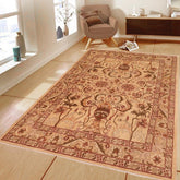 handmade Traditional Kafkaz Tan Red Hand Knotted RECTANGLE 100% WOOL area rug 8 x 10
